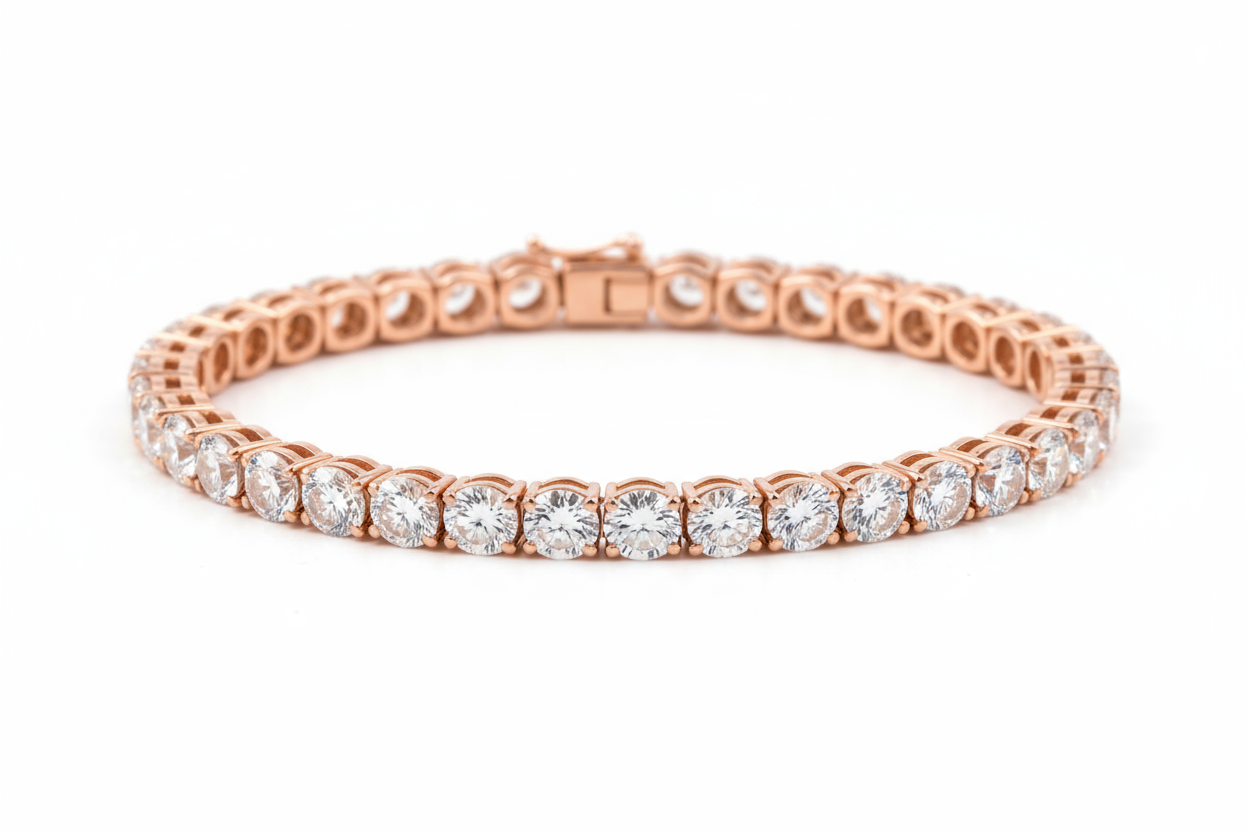 4Mm rose gold tennis bracelet 